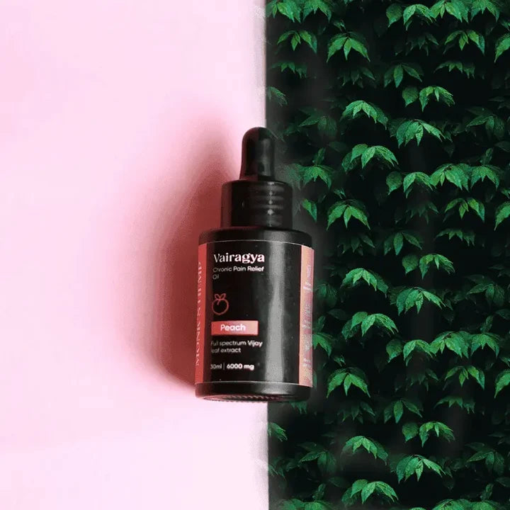 Monk's Hemp Vairagya - 6000mg Full Spectrum Pain Relief Medical Cannabis Leaf Oil (1:1) - Peach (30ML)